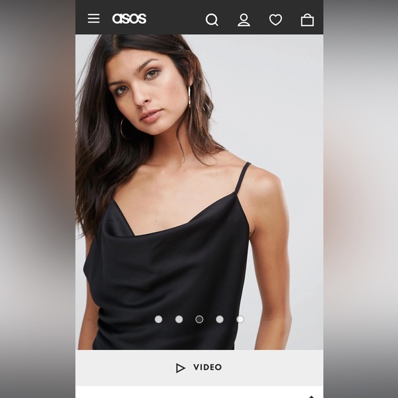 ASOS DESIGN Backless Cowl Neck Top size 12 - Picture 4 of 6